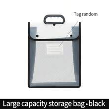 1 件 A4 双层手提包，透明加厚多功能文件夹，PVC 防水学生学习包，大容量，简约桌面整理器，主题分隔袋，适合学生、办公室、商务使用、返校、学校用品