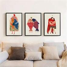1 Pc Optional Frame Posters Wall Arts Abstract Painted Woman Couple Art Wall Art Animal Modern Nordic Canvas Painting Poster Living Room Bedroom Home Decor Wall Art ,Wall Art With Frame