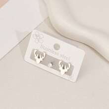 3 piezas Pendientes de mujer, de acero inoxidable, con diseño de murciélago, aptos para uso diario, pendientes de moda simple con diseño animal, regalo para festivales de mujer