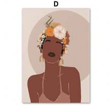 1pc Wall Arts Posters Optional Frame /Framed Pop Fashion Flowers Bathtub Leaf Abstract Wall Art Canvas Painting Boho Poster And Prints Pictures For Living Room Decor