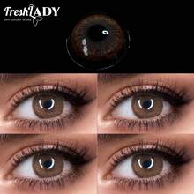 FRESH LADY Freshlady Student Fashion Contact Lenses Pupilentes Sepia 14.50mm Colored Contact Lenses 1 Year Disposable Halloween Costume Cosplay - Mocha Brown - View 2