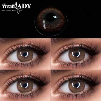 FRESH LADY Lentilles de contact de mode étudiante Freshlady Pupilentes Sepia 14,50 mm Lentilles de contact colorées jetables 1 an