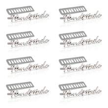 8 Stücke handgemachte Metall Buchstaben Etiketten mit Unterlegscheibe, Zinklegierung Nähmarkierungen für DIY Basteleien, Taschen, Hüte, Kleidung, selbstgemachte Artikel, Häkelzubehör - Verschiedenfarbig - Übersicht 8