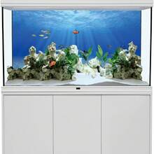 阳光海滩主题装饰画，适用于鱼缸背景，水族箱背景，鱼缸贴纸，爬虫缸背景，水族箱阳光水下风景设计，水族箱装饰配件 - 彩色 - 查看 6