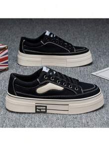 2025 Plus Size Men's Casual Canvas Sneakers, Skateboard Shoes, Versatile With Jeans Or Sports Pants