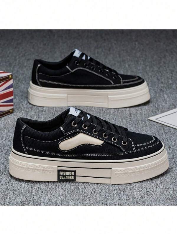 2025 Plus Size Men's Casual Canvas Sneakers, Skateboard Shoes, Versatile With Jeans Or Sports Pants