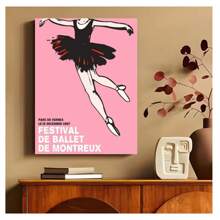1pc Frameless Chicago Ballet Dancer Vintage Painting Printing Wall Arts Abstract Ballet Posters Suitable For Living Room, Bedroom, Dormitory, Study, Coffee Shop, Dance Studio Wall Decoration, Home Decoration ,Wall Art With Frame