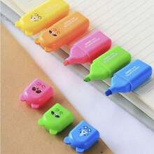 3 Stücke/4 Stücke/6 Stücke Set Mini Textmarker Stifte, süße Bär & Katze geformte Textmarker, farbige Markierstifte, geeignet für tägliches Zeichnen und Ausmalen