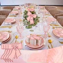 10/20 张粉色蝴蝶结座位卡、粉色蝴蝶结空白卡、粉色感谢卡、蝴蝶结派对装饰、婚礼、生日、自助餐空白座位卡