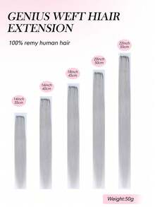 real me. Genius Weft 接发 真人发 隐形缝制接发 手工接发 灰色接发 女士直发 50 克 - SGray - 查看 4