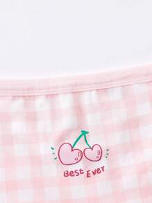 4pcs Girls Cute Cherry Bow Cartoon Print Briefs, All Season