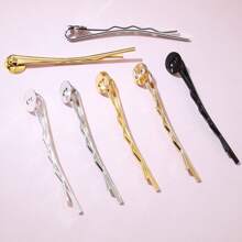 20 pièces d'épingles à cheveux, supports d'épingles à cheveux de 7 mm de diamètre intérieur, cabochons, plateaux plats de 45 mm de longueur pour la réalisation de bijoux avec épingles à cheveux