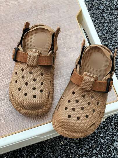 Sandalias con agujeros para niños y niñas, de material EVA con diseño de malla transpirable para verano, playa, uso interior y exterior