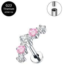 G23 Titanium Alloy Zirconia Lip Stud & Hoa tai, Trang sức xỏ khuyên Unisex - Nhiều màu - Xem 15