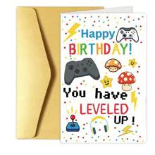 1 pezzo Divertente carta di compleanno a tema videogiochi per vacanze: auguri sinceri di buon compleanno al tuo gamer - un regalo di compleanno meraviglioso e unico adatto per famiglia e amici, forniture scolastiche, ritorno a scuola