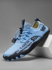 L.S.W.P 男女通用透气水鞋 - 速干、防滑五指水上运动鞋，适合室内健身、举重、瑜伽和户外活动，如海滩、游泳、冲浪和徒步旅行 - 耐用橡胶鞋底、系带闭合、四季皆宜、沙滩鞋 - 藍色 - 查看 9