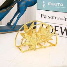 1pc Tie Yi Paper Napkin Holder Household Creative European Napkin Paper Clip Hotel Restaurant Cafe Paper Clip Golden Square Paper Napkin Desktop Storage Rack - Gold - View 16
