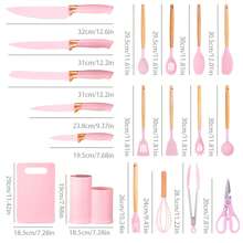 19pcs Silicone Kitchen Utensil Set With Wooden Handles, Heat-Resistant Non-Stick Cooking Tools, Includes Elegant Knives And Storage Organizer- Easy Cooking & Cleaning For Home And Kitchen Light Green