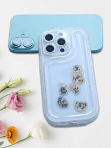 Personalized Shell Pattern Shaker Phone Case With Face Photo & Heart Charms-Fun Birthday Gift Compatible With IPhone Users, Family And Friends,Shaker Phone Case With Shaking Charms, Custom Family Photo, Custom Dad/Mom/Youth Face16 15 14 13 12 11 Pro Max,2025phonecase