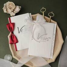 2张/套婚礼誓言卡，优雅简约DIY新郎新娘告白笔记本，配2支书写笔，爱情主题婚礼公告派对用品