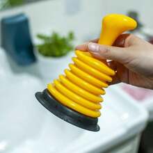 1PC Small Plunger Drain 18 Cm Plunger Plunger For Kitchen, Bathroom, Toilet, Sewerage, Pipe, Toilet, Pipe, Suction And Clogging Tool, Toilet Suction, Sewer Unclogger, Pipeline Unblocking Tool, Anti Clogging Tool,Yellow,Kitchen,Pipe Cleaners,Sink Drain,Limpiapipas. - Multicolor - View 9