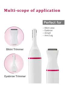 Battery-Powered Trimmer - Eyebrow/Nose/Body Hair Remover - Safe Blades For Face & Skin - Compact Travel Design (Battery Not Included)