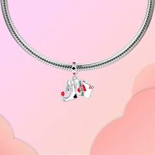 Silver Plated Charm Clown Doll Purple Love Zirconia Black Bear Cross Black Series Charm Bead Is Suitable For Diy Female Bracelet Pendants - Silver - View 5