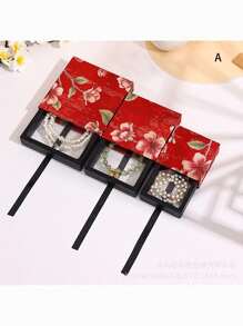 1Set Of 2 Floral Design Jewelry Boxes With Pull-Out Suspension Trays - Antioxidant PE Lined Storage For Earrings, Necklaces, Rings - 3D Laser Cut-Out Patterns, Premium Travel Gift Set For Home, Photography Props For Women Storage Organizer Travel Essentials Gift Back To School