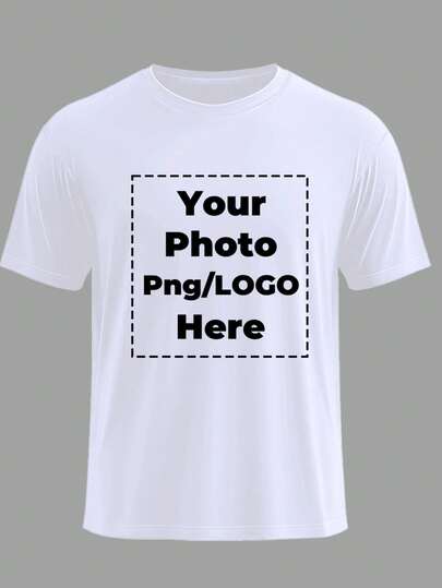 Camiseta personalizada con foto/PNG/logotipo/diseño impreso para hombres, camiseta blanca, regalo de vacaciones, regalo de aniversario, uniforme de trabajo en equipo, festival de música, regalo para él, camiseta de cuello redondo de manga corta para hombres, ropa de fiesta, regalo del Día de San Valentín, camiseta para hombres, ropa informal masculina ornamental, elegante, de moda, hipster, sobria, disfraz fácil, moda modesta, minimalista chic, personalizada casual, única, regalos personalizados ideales para él, familia, novio, amigos, niños