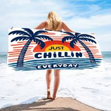 1pc Super Soft Microfiber Beach Towel, Quick Dry Absorbent And Lightweight For Seaside, Bathroom, Swimming