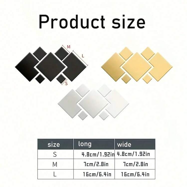 7 piezas, Pegatinas de espejo de pared de acrílico cuadrado, Diseño rectangular clásico, Pegatinas de espejo de pared de rombo 3D, Combinación de decoración del hogar creativa, A prueba de roturas y autoadhesiva, ¡Visualmente brillante y estética! Pegatinas decorativas removibles, Adecuadas para la sala de estar, dormitorio, estudio, entrada, baño, oficina, pasillo o pared de fondo del sofá, Se pueden usar como decoración de pared para regalos de cumpleaños y vacaciones Decoración de habitaciones Pegatinas personalizadas - Multicolor - Añade 12