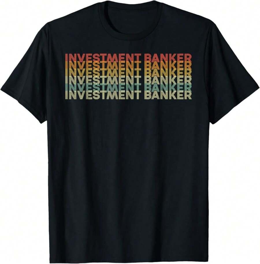 Retro 70S Investment Banker Job Title T-Shirt Gift For Gadget Lovers Christmas Gift For Boyfriend - Black - View 1