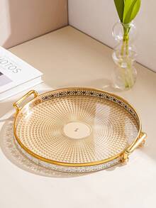 1pc Decorative Tray, Accessories Tray, Jewelry Tray, Wedding Decoration Tray Jewelry Box, Jewellery Box, Jewelry Organizer For Women And Girls, Jewelry Holder, Ideal For Halloween Earrings, Necklace, Rings, And Wedding Accessories;Also Suitable For Home Decor And Bridesmaid Gift Valentine Day Back To School - Clear - View 13