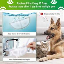 Paquetes de 4/8/12/24 filtros de fuente de agua para mascotas, filtros de repuesto para fuentes de agua para mascotas, filtros de carbón activado y esponja de espuma para fuente de agua para gatos y perros