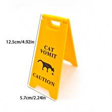 Cat Vomit Sign, Cat Vomit Caution Sign, Funny Vomit Warning Sign, Cute Gag Gift Cat Dog Vomit Sign Decor, 3D Printed Novelty Desk Decoration For Home, Office, Classroom