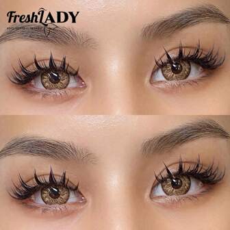 FRESH LADY Lentilles de couleur subtile Freshlady pour l'école Pupilentes Tequila Sunrise Lentilles de contact colorées jetables 1 an