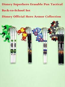 Disney Disney Marvel Authorized Back-To-School Hero Armory Kit YQiDuo Superhero Tactical Erasable Pen - Detachable Gel Armor Pendant & Military-Grade Quick-Dry Tip, Magnetic Hero Companion System With 0.5mm Stealth Ink ( Battle-Ready Study Gear) School Supplies, Back To School