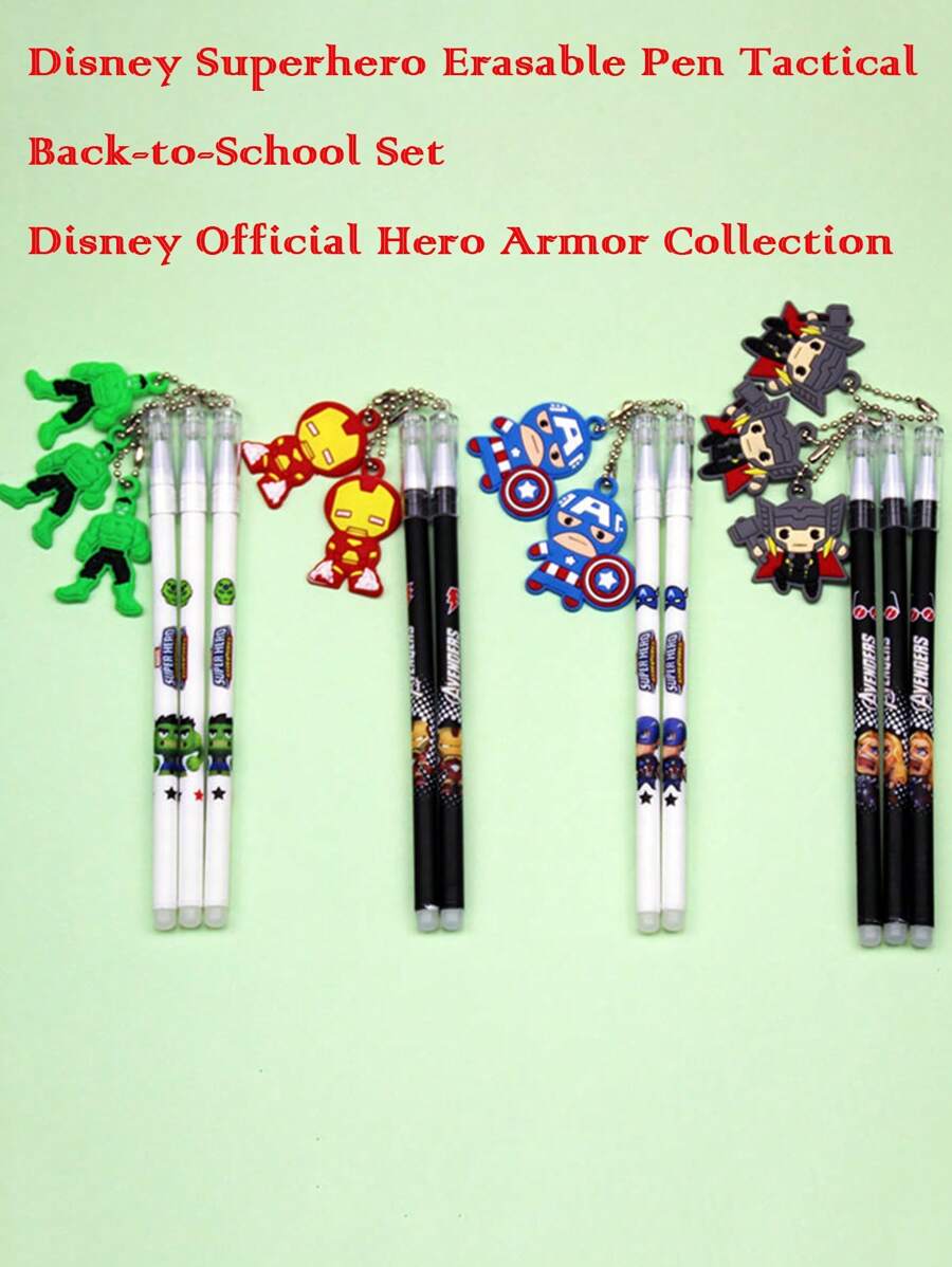 Disney Disney Marvel Authorized Back-To-School Hero Armory Kit YQiDuo Superhero Tactical Erasable Pen - Detachable Gel Armor Pendant & Military-Grade Quick-Dry Tip, Magnetic Hero Companion System With 0.5mm Stealth Ink ( Battle-Ready Study Gear) School Supplies, Back To School