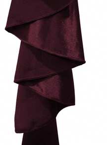 1pc Women's Fashion Tube Backless Frill Ruched Bodycon Dress, Sexy Mini Dress Suitable For Bar, Party, Holiday Elegant Summer - Maroon - View 9