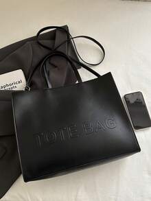 大容量防水商务休闲时尚风格 1 纯色 PU 皮革女士背包单肩包适合女孩、女士、大学生、新人和白领，非常适合工作、商务、通勤、学校。，女士手提包 - 黑色 - 查看 7