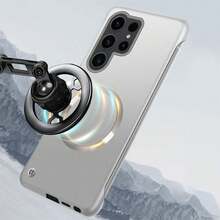 Funda de teléfono compatible con Samsung Galaxy S25 Ultra, S25 Plus, S25, S24 Ultra, de alta gama, ultrafina, con marco medio, parte posterior mate microporosa, antihuellas, con patrón de lentejuelas CD, funda magnética para teléfono móvil compatible con iPhone 17 Pro Max, 17 Air, 16, 15, 14, 13, 12, 11 Pro Max Plus - Plata clara - Ver 6