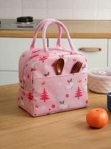 1 件羊驼图案保温午餐袋、防水午餐盒、化妆包、旅行洗漱包、化妆包、沙滩包、节日必备品、学校用品、女性旅行必备品、大学、宿舍、浴室、午餐盒、教师、野餐、露营、冷藏袋、午餐盒 - 彩色 - 查看 3