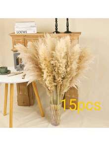 9 件/18 件波西米亚风格蒲苇人造植物、婚礼装饰和布置、家居装饰、干花假花、大落地花瓶、摄影道具；适用于卧室、派对、办公室、节日装饰；家居装饰美学、感恩节礼物生日毕业、秋季装饰、秋季