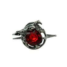1pc Vintage Style Red Gem Crow Brooch, A Fine Collectible Feature For Anime/Game Fans And Gift, Also Suitable For Party/Holiday Wear And As Valentine's Day Present