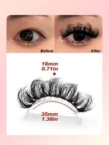 Asiteo 7 Pairs D Curl Luxury Fluffy Thick Soft Faux Mink Eyelashes, Create Natural Messy Dramatic Makeup Effect, Reusable, Easy To Wear - Russian Strip Lashes - View 5