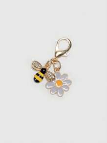 1/2/4/10pcs Cubic Zirconia Bee & Honeycomb Keychain, Cute Animal Pendant Keyrings, Versatile & Adorable For Students Backpack For School Car Accessories Goth Y2k Halloween Accessories Teachers Day Christmas Gift Ideas Bag Accessories Lanyards With Id Holder Car Accessories Bag Charms