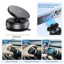 Upgraded 360° Rotating Phone Mount With Strong Suction – Multi-Functional Holder For Vehicles, Flat Surfaces, Travel, Fitness Centers & Mirrors, Works With Android, And All Mobile Devices,PS:Only Supports Installation On Smooth Surfaces Compatible With IPhone, Android Phone, Gift For Birthday, Family, Friends Magnetic, Car Accessories, Car Phone Holder - Multicolor - View 4