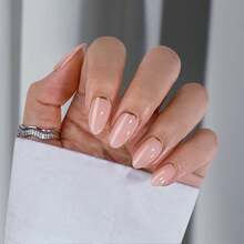 Press On Nails Almond - Short Nails Press Ons With Gold Foil Design, Glue On Nails For Women Gift, Supremely Fit Glossy Stick On Nails In 16 Sizes - 30 Nail Kit, Gold End - Đầu Vàng - Xem 4
