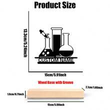1 件可定制科学主题金属艺术雕像，带木质底座 - 个性化化学实验室装饰，适用于家庭、办公室、教室或极客空间，科学装饰 - 黑色 - 查看 7