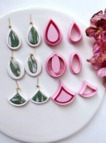 Moule d'oreille en argile douce en forme de goutte d'eau, coupe-biscuits en argile polymère, coupe-oreilles en argile douce pour la fabrication de bijoux en argile polymère, outils d'impression en argile polymère DIY, kit d'artisanat, pour la fabrication d'boucles d'oreilles faites main - convient aux débutants et aux artistes de bijoux, outil de fabrication de boucles d'oreilles à clous en argile polymère, kit de fabrication de bijoux en argile, moules à oreilles en argile, fabriqué en PLA
